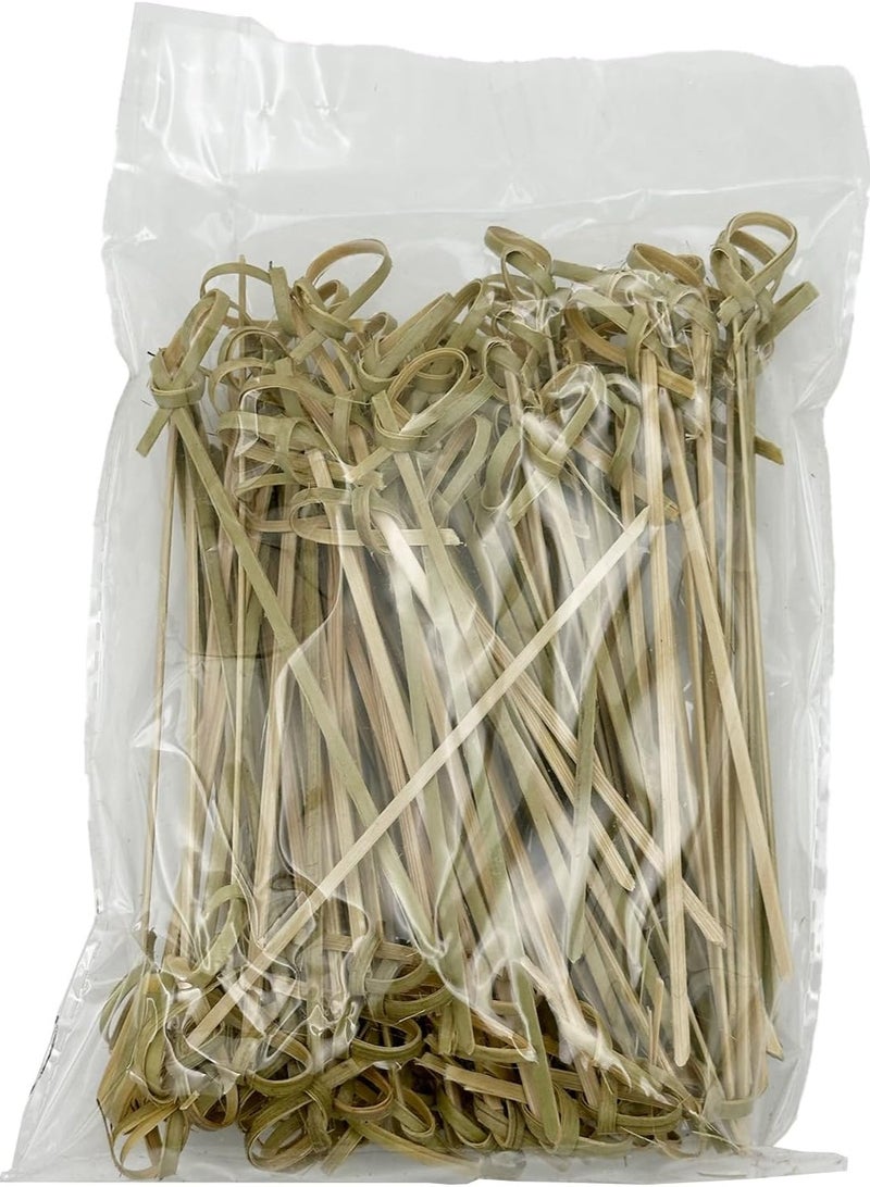 IDEAL PACK Bamboo Knotted Skewers – 12 cm | 100 Pack | Natural Eco-Friendly Disposable Picks for Appetizers, BBQ, Fruits, and Cocktails. - Image 4