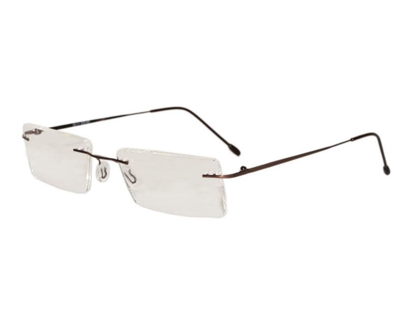 Peter Jones Brown Rimless Unisex Reading Glasses (Eye Power 1.25) - Image 2