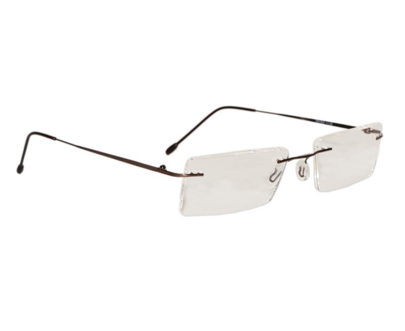 Peter Jones Brown Rimless Unisex Reading Glasses (Eye Power 1.25) - Image 1
