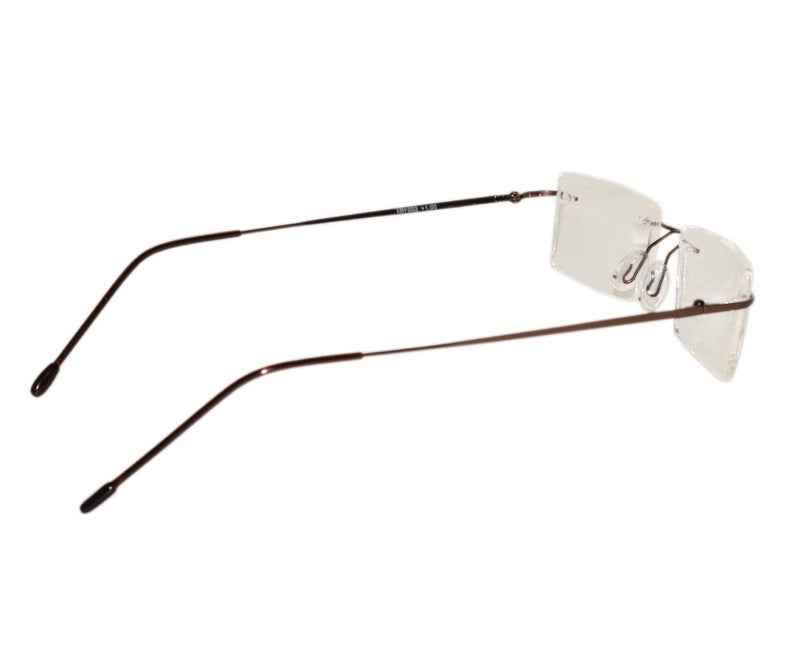 Peter Jones Brown Rimless Unisex Reading Glasses (Eye Power 1.25) - Image 4