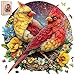 MEATRN Winter Cardinals Puzzles for Adults Fun Educational Wooden Puzzle Christmas Decorative Gift Relaxing Wood Puzzle Game for Family Friends 206 Pcs 11x112 in - Image 2