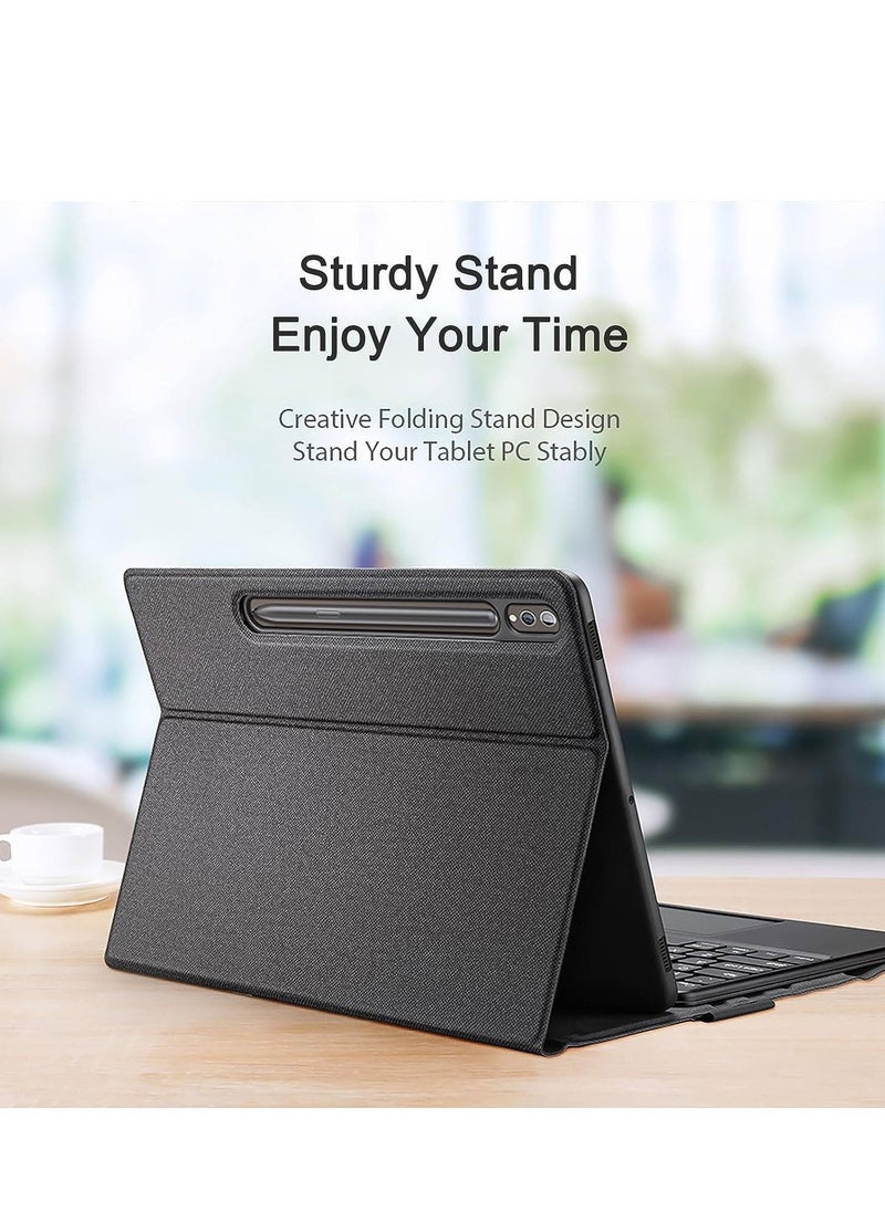 JAJEEK Keyboard Case for Samsung Galaxy Tab S9 Plus 12.4 Inch 2023 – Premium PU Leather Cover, Detachable Bluetooth Keyboard with Smart Touchpad, Magnetic Adsorption – Slim, Stylish Protection & Enhanced Productivity - Image 2