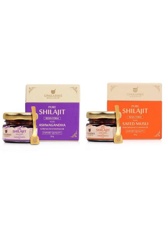 UPAKARMA Combo of Pure Shilajit Resin Blend with Ashwagandha & Safed Musli - 20g | Original Shilajeet Liquid Form | For Boost Stamina, Endurance & Strength | 100% Ayurvedic & Natural (Pack of 2) - Image 1