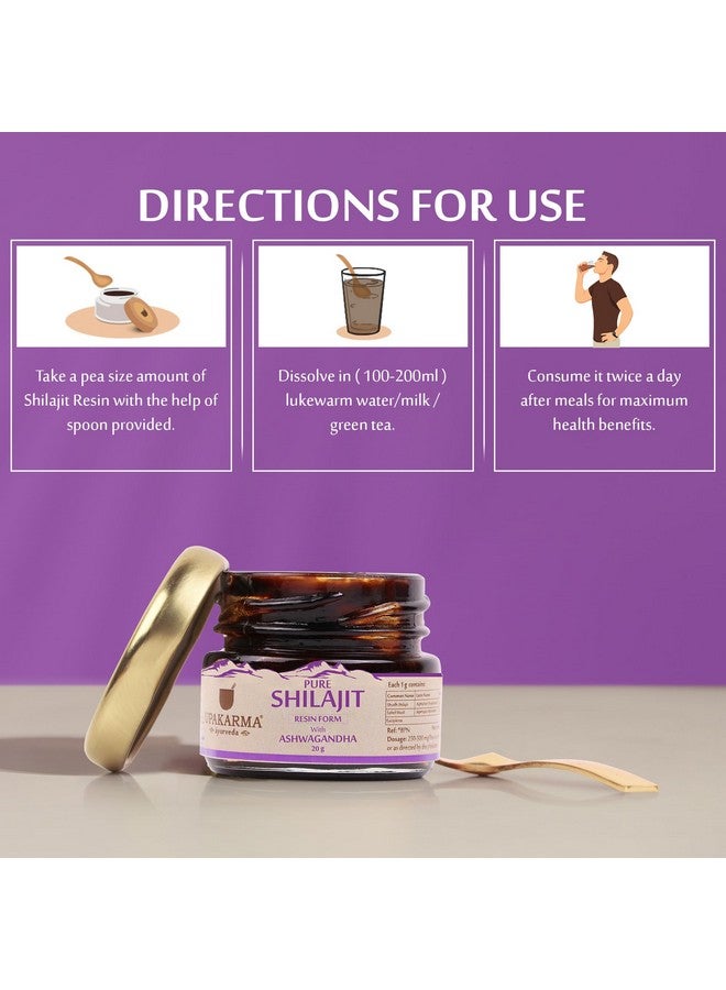 UPAKARMA Combo of Pure Shilajit Resin Blend with Ashwagandha & Safed Musli - 20g | Original Shilajeet Liquid Form | For Boost Stamina, Endurance & Strength | 100% Ayurvedic & Natural (Pack of 2) - Image 4