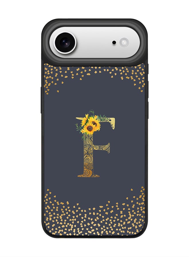 Stylizedd iPhone Air Case, [Compatible with MagSafe] Slim Magnetic cover Phone Case iPhone Air -Custom Floral Monogram - F  (Grey ) - Image 1