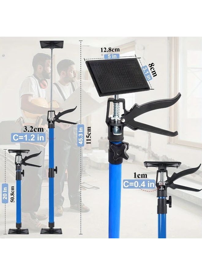 Heavy Duty Adjustable Third Hand Tool 2pcs Blue Extendable Support Pole Sturdy Base - Image 4