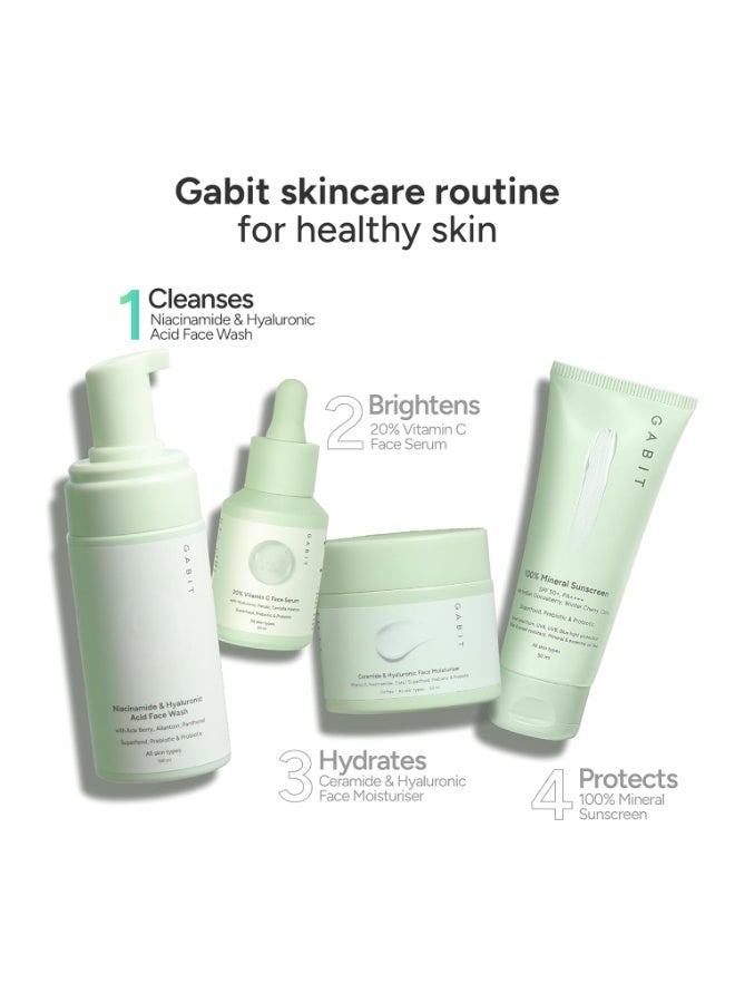 Gabit Niacinamide & Hyaluronic Acid Foaming Face Wash|Gently Cleanses, Non-Drying, Soothes|Vitamin B5, Acai Berry|Dry, Sensitive Skin Types|For Men & Women |Sulphate & Soap Free |100Ml - Image 4