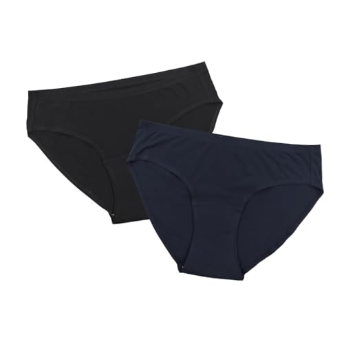 Pristine Life | Urine Leakage Panty For Woman | Wash & Reusable | Absorbs 25ml Of Leaks | Anti Bacterial, Hygienic & Leakproof | Comfy Cotton | Pack Of 2 | Black & Navy Blue | XL - Image 1