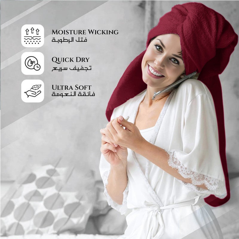 ريست REST  1PC Bath Towel 100% Cotton 70x140 cm , 27x55 inches Extra Large Burgundy 1PC Bath Towel Soft and High Absorbent Super Soft Quality Towel - Image 3