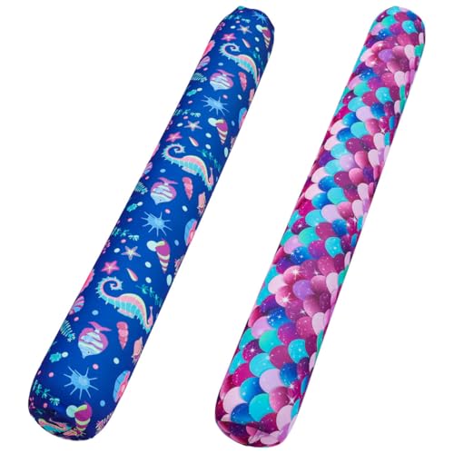FindUWill Inflatable Swim Pool Noodles 2 Pack Soft Fabric Covered Large Swim Noodles Premium Buoyancy for Swimming Floating Pool Floats Toys for Pool Accessories Pool Noodles for Adults - Image 1