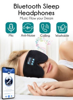Generic Sleeping Headphones, 3D Sleeping Mask Bluetooth Wireless Music Blackout Eye Mask, Side Sleeping Headphones Sleeping Mask with Bluetooth Headset Ultra-thin Stereo Speakers, Soft, Comfortable and Breathable Sleeping Eye Mask for Men and Women, Eye Mask for Travel/Sleeping  - Image 2