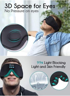 Generic Sleeping Headphones, 3D Sleeping Mask Bluetooth Wireless Music Blackout Eye Mask, Side Sleeping Headphones Sleeping Mask with Bluetooth Headset Ultra-thin Stereo Speakers, Soft, Comfortable and Breathable Sleeping Eye Mask for Men and Women, Eye Mask for Travel/Sleeping  - Image 3