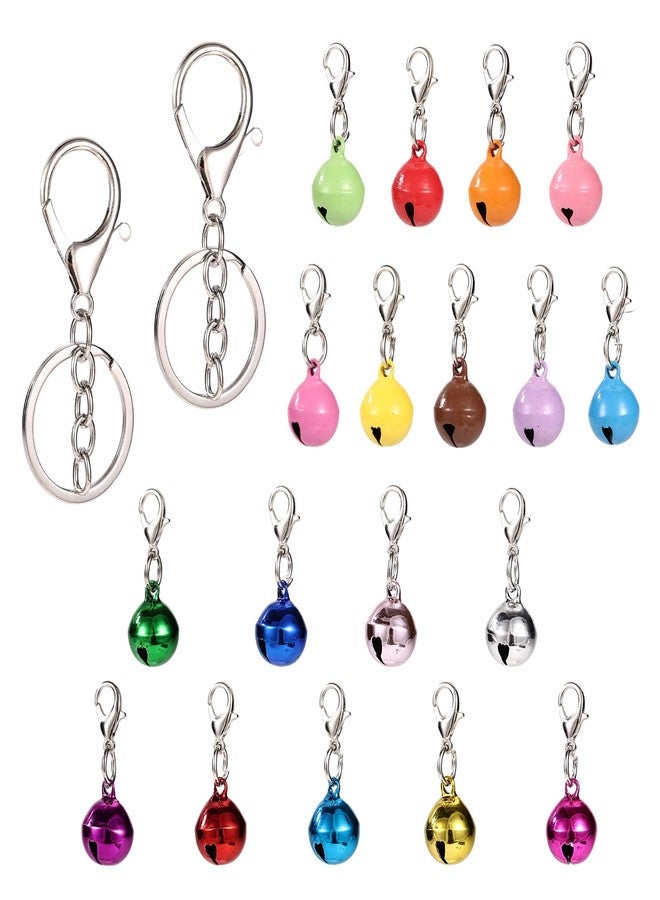 Sinbana 18pcs Pet Bells for Cat & Dog Collar, Small Jingle Bells for Puppy Kitten with 2pcs Keychains Pet Pendant Charm Safety Tracking Accessories - Image 1