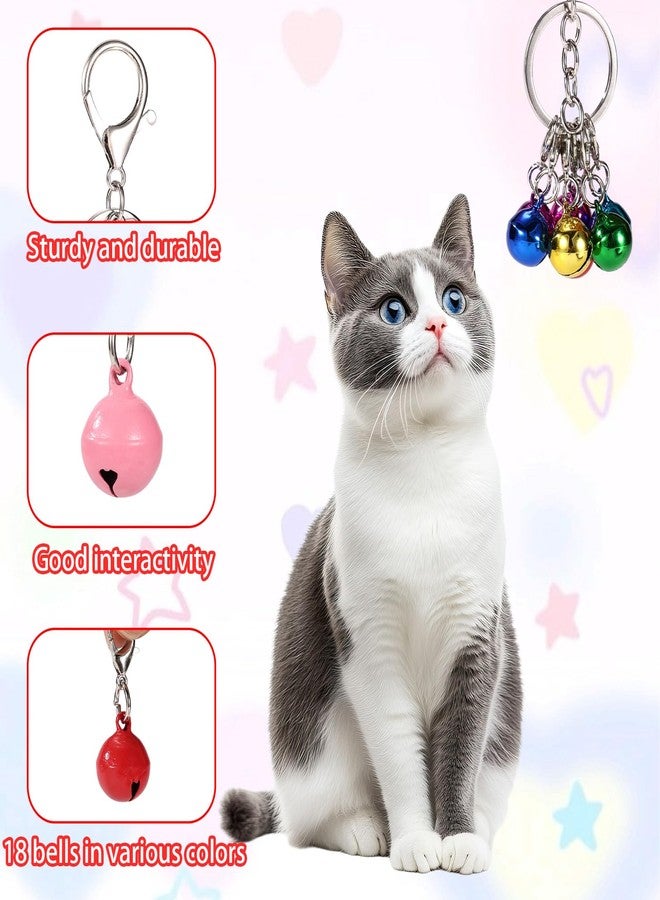 Sinbana 18pcs Pet Bells for Cat & Dog Collar, Small Jingle Bells for Puppy Kitten with 2pcs Keychains Pet Pendant Charm Safety Tracking Accessories - Image 4