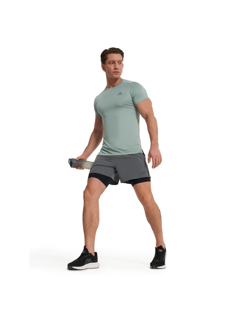 Athlex Men's Running T-shirt Fly Mint Green, Athlex, ATDRY Moisture-Wicking Technology, Reflective Print, Lightweight and Comfortable for Enhanced Performance - Image 4