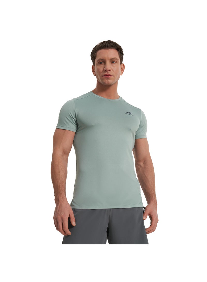 Athlex Men's Running T-shirt Fly Mint Green, Athlex, ATDRY Moisture-Wicking Technology, Reflective Print, Lightweight and Comfortable for Enhanced Performance - Image 2