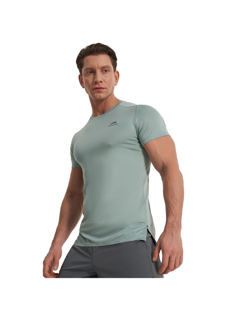 Athlex Men's Running T-shirt Fly Mint Green, Athlex, ATDRY Moisture-Wicking Technology, Reflective Print, Lightweight and Comfortable for Enhanced Performance - Image 1
