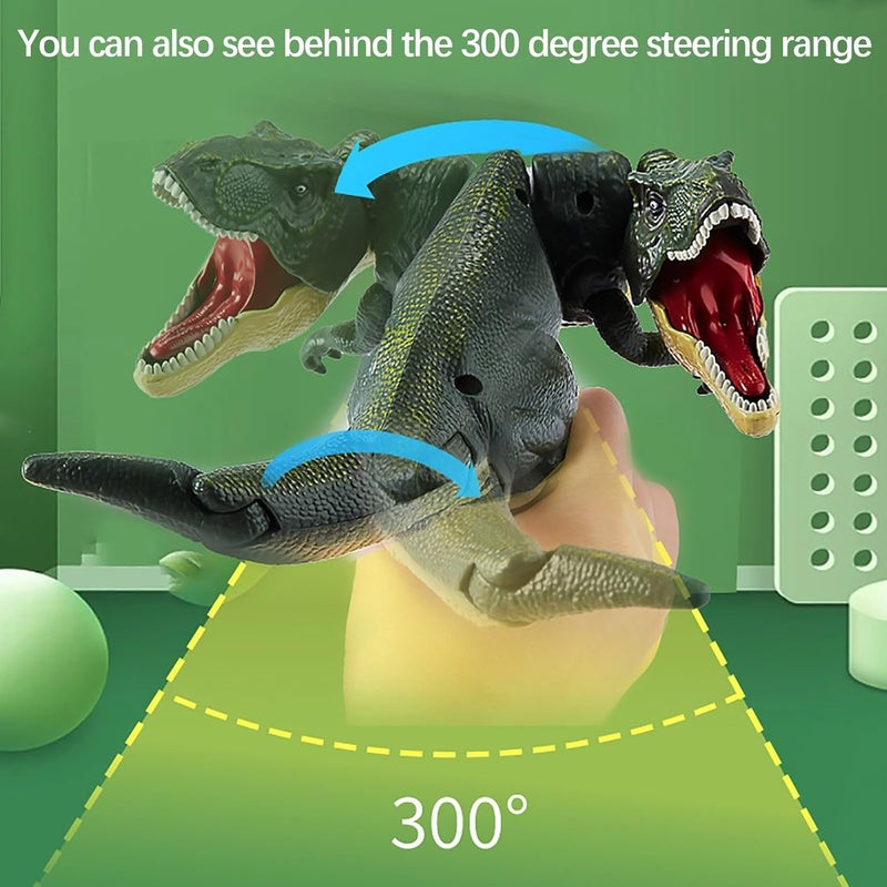 klarako Dinosaur Toy Children Press The Tyrannosauru Model Vibrating Head and Tail Moving Dinosaur, Tyrannosaurus T-Rex Walking Dinosaur Kids Toy, for Kids 3-12 Years Old Boys and Girls - Image 3