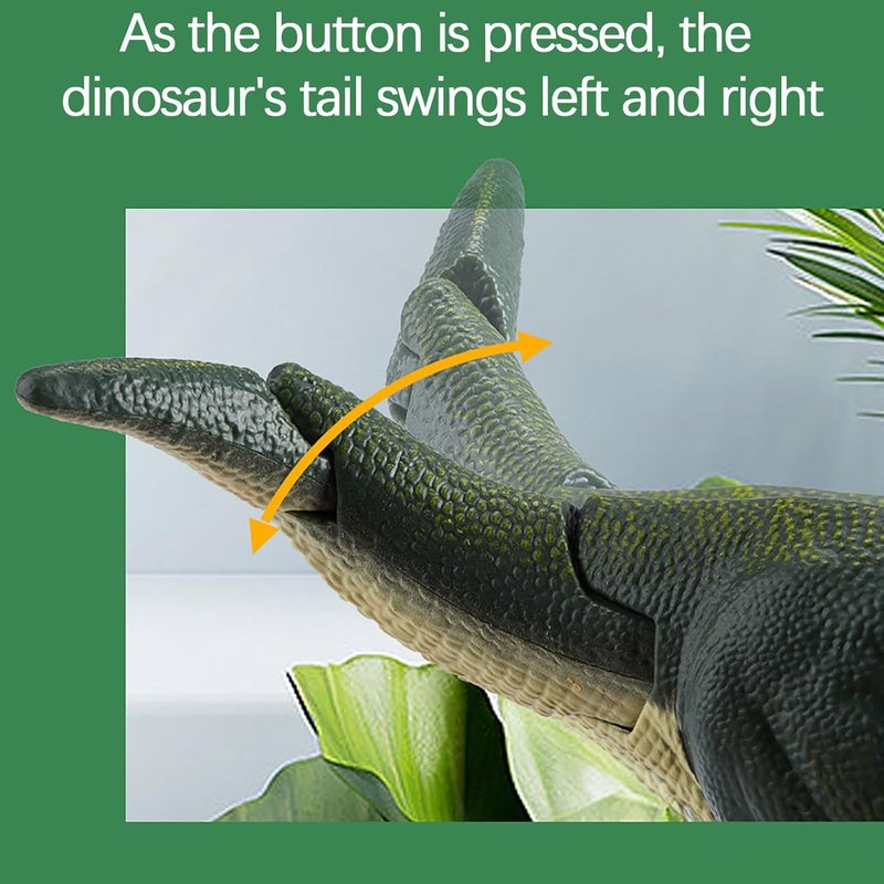 klarako Dinosaur Toy Children Press The Tyrannosauru Model Vibrating Head and Tail Moving Dinosaur, Tyrannosaurus T-Rex Walking Dinosaur Kids Toy, for Kids 3-12 Years Old Boys and Girls - Image 5