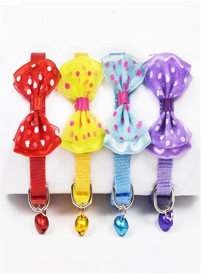 Pets Empire Pet Collar Adjustable Bow-Tie Dog Cat Collar with Bell Breakaway Buckle Bowknot 1 Piece - Color May Vary - Image 3