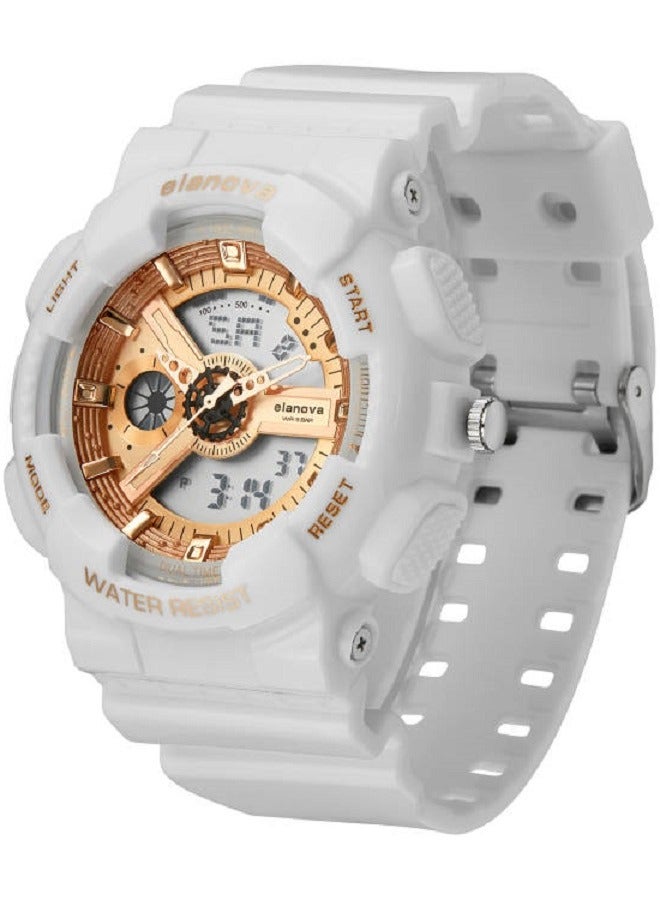 Elanova Wristwatch with hands and a digital display, water-resistant, shock-resistant, model EL908 - Image 3