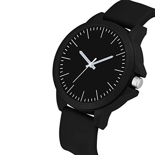 CLOUDWOOD Analogue Rubber Strap Men's & Boy's Watch (Black Color Dial Black Colored Strap) - Image 3