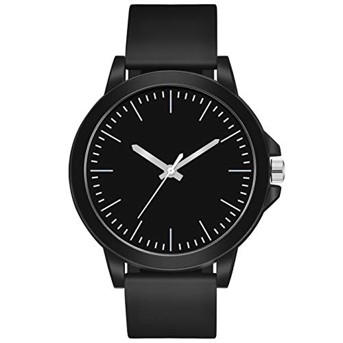 CLOUDWOOD Analogue Rubber Strap Men's & Boy's Watch (Black Color Dial Black Colored Strap) - Image 1