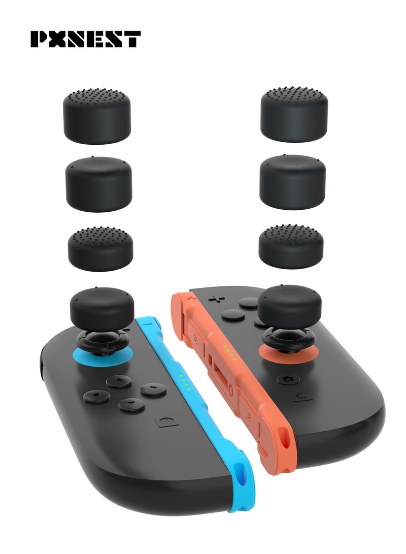 بيكسنست 8 قطع أغطية عصا التحكم متوافقة مع Switch 2 / Switch / OLED / Lite وPS4 / PS5، أغطية سيليكون مانعة للانزلاق، تصميم مرتفع ومنخفض للألعاب - Image 1