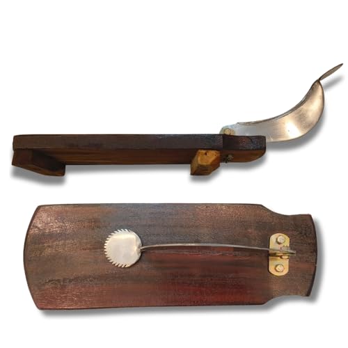 Swaadishta Traditional Coconut Scraper Manual Stainless Steel Blade | Effortless Grating, Every Time | Coconut Grater | Chirava | Thengai Thuruvi | Aruvamanai Kathipeeta | (Large) - Image 1