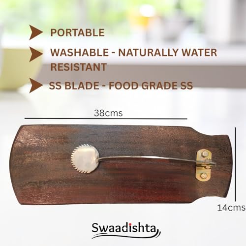 Swaadishta Traditional Coconut Scraper Manual Stainless Steel Blade | Effortless Grating, Every Time | Coconut Grater | Chirava | Thengai Thuruvi | Aruvamanai Kathipeeta | (Large) - Image 5