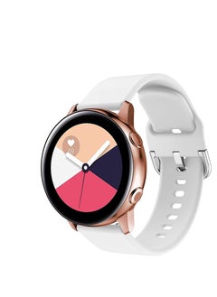 Generic Strap Band Silicone 20MM For Samsung Galaxy Watch 4 40mm 44mm/Watch 4 classic 42mm 46mm /Gear Sport/active2 40mm 44mm/Amazfit GTR 42mm/ GTS 2/Huawei GT2 42mm/Honor Magic watch 2 42mm (White)  - Image 1
