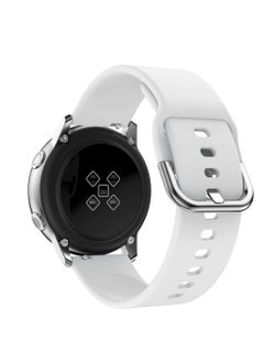 Generic Strap Band Silicone 20MM For Samsung Galaxy Watch 4 40mm 44mm/Watch 4 classic 42mm 46mm /Gear Sport/active2 40mm 44mm/Amazfit GTR 42mm/ GTS 2/Huawei GT2 42mm/Honor Magic watch 2 42mm (White)  - Image 2