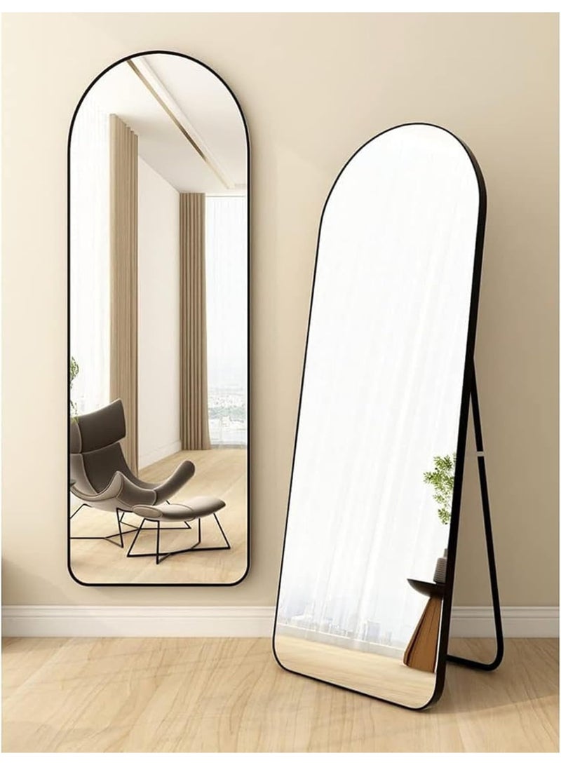 Decorhills Arched Full Length Mirror 152 x 42 cm | Modern Black Aluminum Frame | Wall Mounted & Floor Standing Mirror | Large Bedroom Dressing Mirror | Full Body Mirror for Living Room & Home Office - Image 5