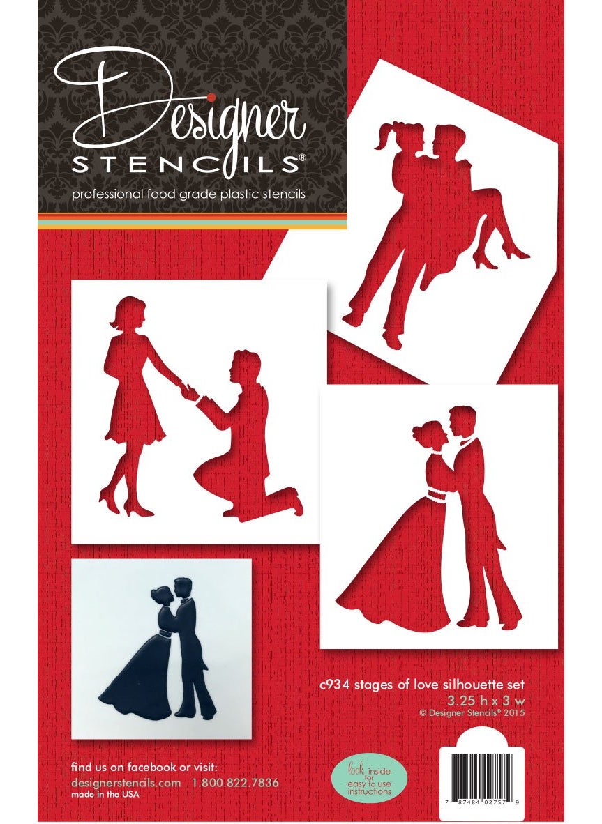 Designer Stencils - Stages of Love Silhouette Cake Stencils by Designer Stencils - Image 1