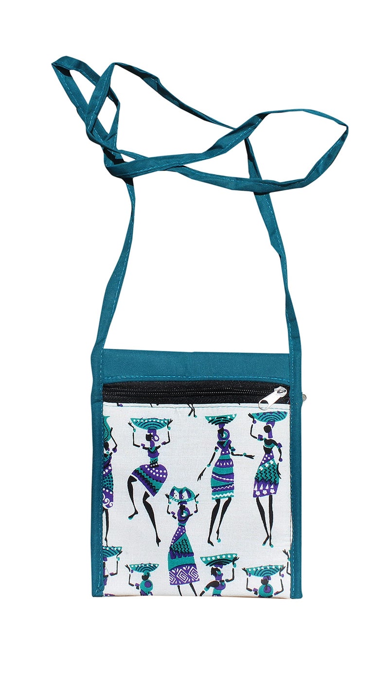 Mandhania Warli Printed Cotton Sling Bags for Womens Pack of 2 Multicolor - Image 4