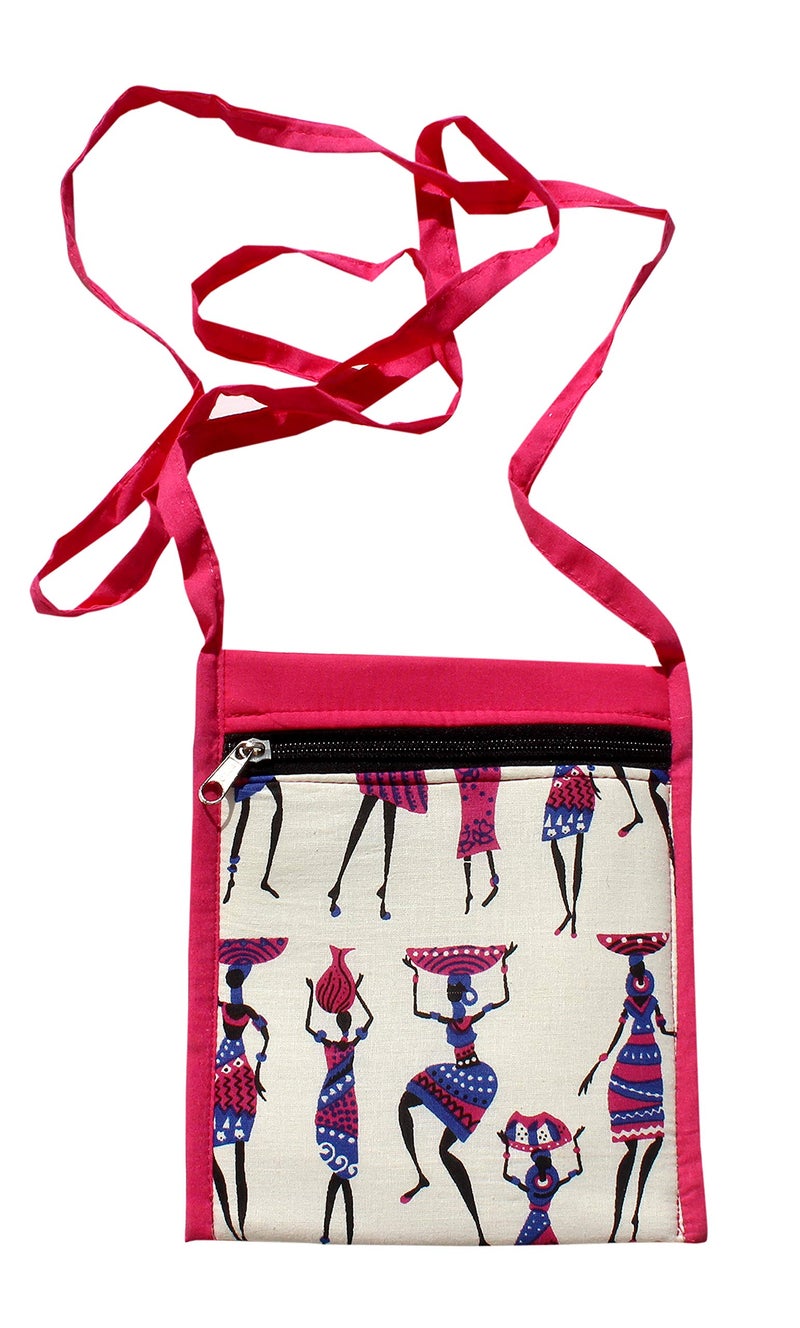 Mandhania Warli Printed Cotton Sling Bags for Womens Pack of 2 Multicolor - Image 3