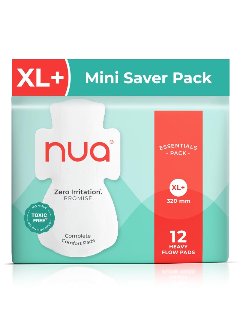 Nua Ultra Safe Sanitary Pads | 12 Heavy Flow -XL+ | SUPER SAVER PACK | Leakproof & Toxic Free - Image 1
