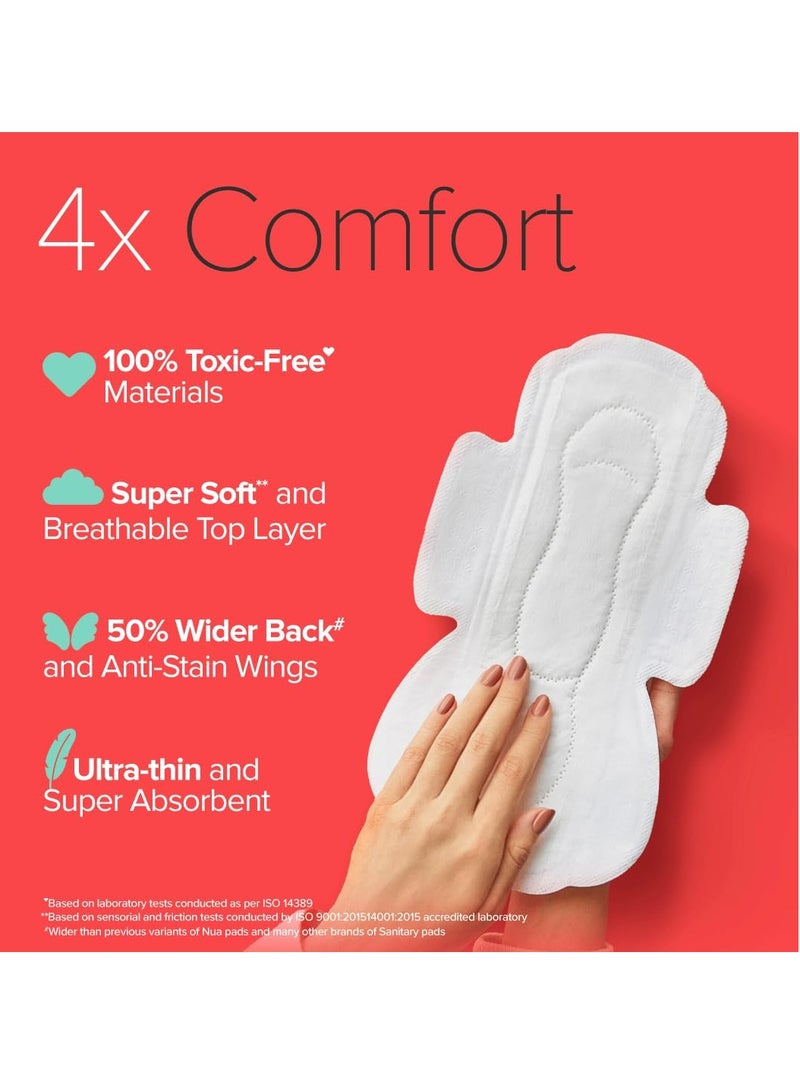 Nua Ultra Safe Sanitary Pads | 12 Heavy Flow -XL+ | SUPER SAVER PACK | Leakproof & Toxic Free - Image 2