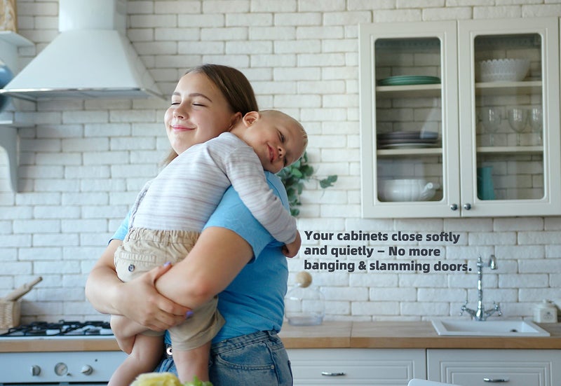 Decobasics 40 Pack 1-3/8"" Overlay Soft Close Cabinet Hinges For Kitchen Cabinets -Satin Nickel Self Closing Kitchen Cabinet Hinges Concealed With Built-In Soft Close Hinges Damper -3 Way Adjustability - Image 4
