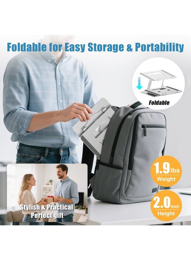 Sopholid 360° Swivel Laptop Stand - 2.5mm Heavy-Duty Aerospace Aluminum, Adjustable Height & Angle, Sturdy Yet Lightweight，Ergonomic Desk Mount for 10-17" MacBook/Dell/HP,Silver - Image 3