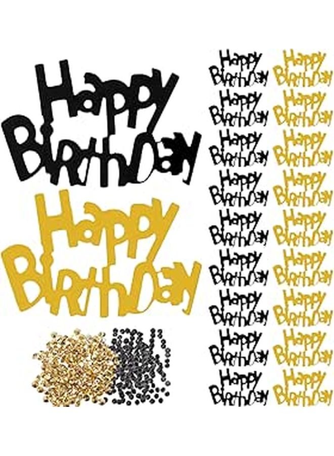 Black Gold Acrylic Confetti Scatter For Birthday Party Table Decorations - Image 1