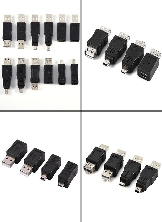 ZERONE 12Pcs USB Adapter Kit, USB 2.0 Male to Female/Micro/Mini OTG Connectors Set for Phone, Tablet, Camera, PC and Data Transfer - Image 2