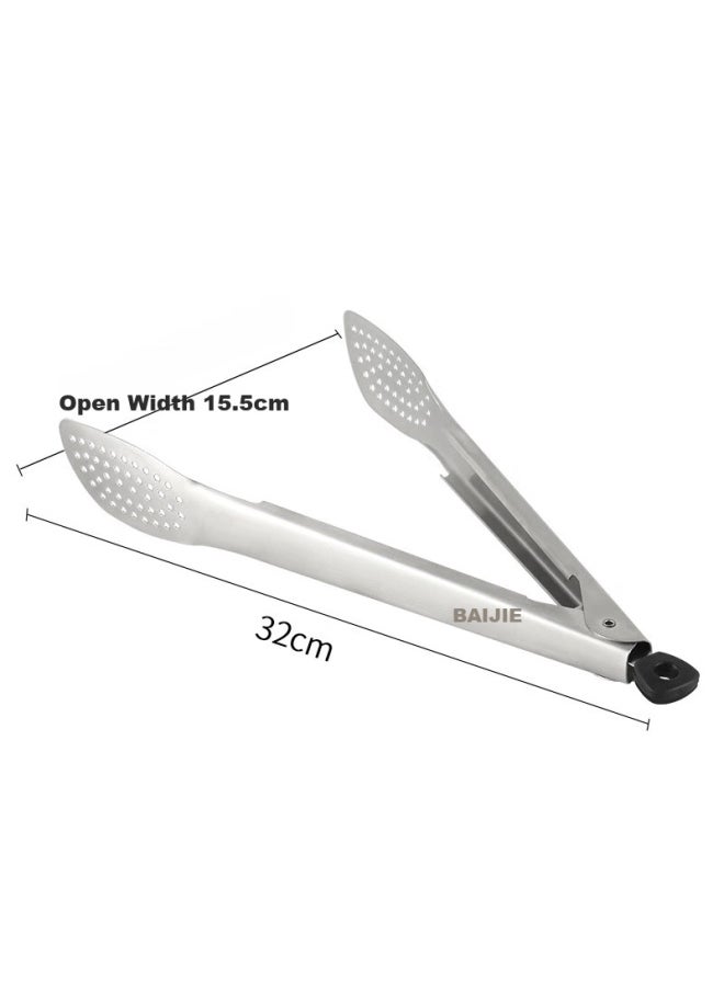 Bai Jie Baijie 304 Stainless Steel Steak Tongs, Multifunctional Food Tongs, Barbecue Tongs, Kitchen Bread Food Tongs, Baking Tools  - Image 2