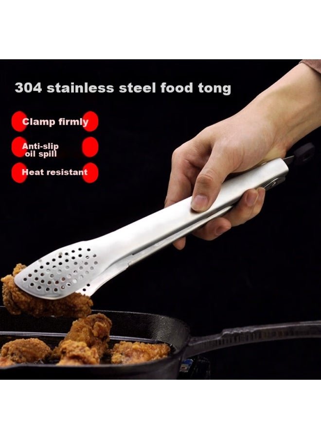 Bai Jie Baijie 304 Stainless Steel Steak Tongs, Multifunctional Food Tongs, Barbecue Tongs, Kitchen Bread Food Tongs, Baking Tools  - Image 1