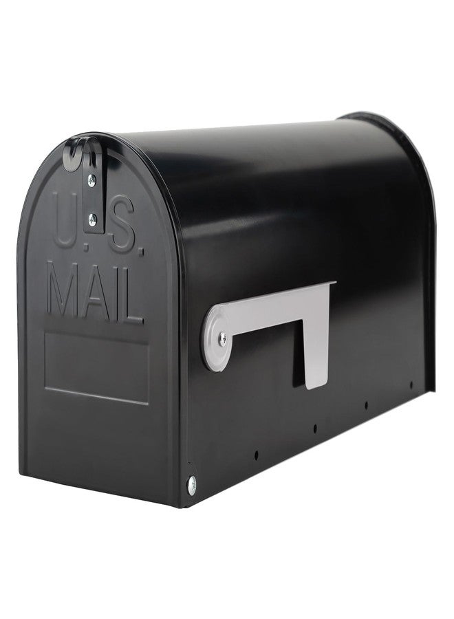 RAINHOL Black Post-Mount Mailboxes for Outside, RAINHOL Metal Mailbox, Galvanized Steel Outside Mailboxes, Medium Capacity, 20 x 8.7 x 6.7 Inches - Image 1