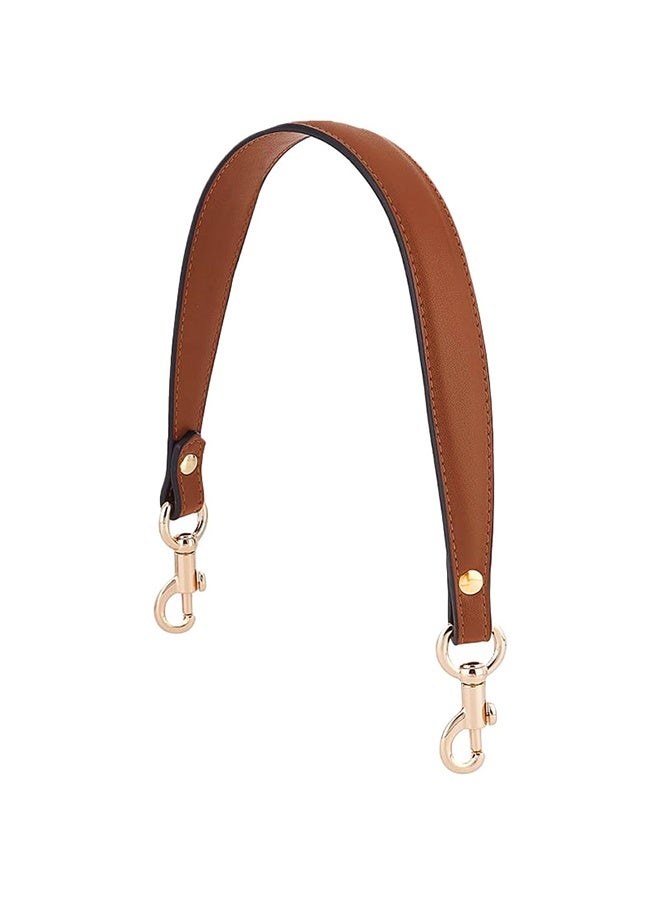 20.3 Inch Imitation Leather Bag Strap, Short Purse Strap 1 Inch Wide Bag Strap Replacement Bag Handle Handbag Strap with Golden Clasp for Women DIY Underarm Bag Handbag, Coffee Color - Image 1