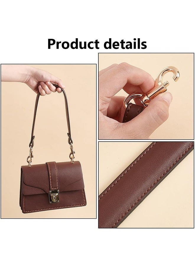 20.3 Inch Imitation Leather Bag Strap, Short Purse Strap 1 Inch Wide Bag Strap Replacement Bag Handle Handbag Strap with Golden Clasp for Women DIY Underarm Bag Handbag, Coffee Color - Image 4