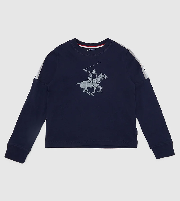 BEVERLY HILLS POLO CLUB Beverly Hills Polo Club Logo Detailed Rerun Long Sleeves T-Shirt