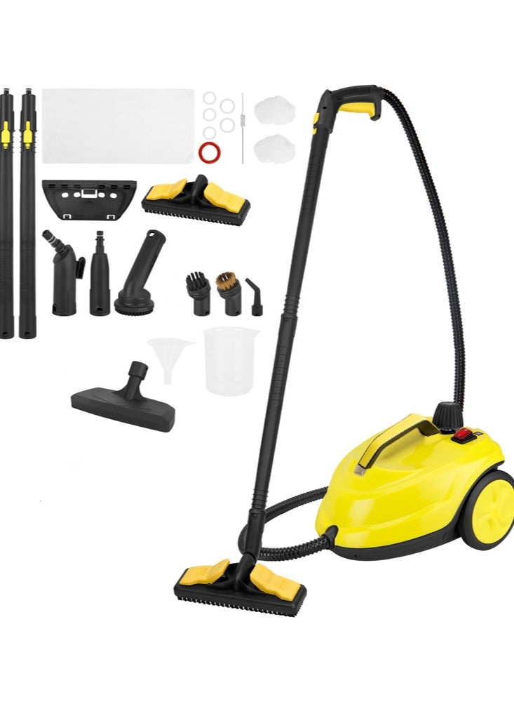 جوشبيرغ منظف ​​بخاري، ممسحة بخارية بقوة ٢٠٠٠ واط مع ١٧ ملحقًا، منظف بخاري قوي متعدد الاستخدامات بقوة ٥ بار، للأرضيات متعددة الاستخدامات والأسطح، النوافذ، الأرضيات، المطابخ، الحمامات، السيارات، مكواة بخارية متينة. - Image 1
