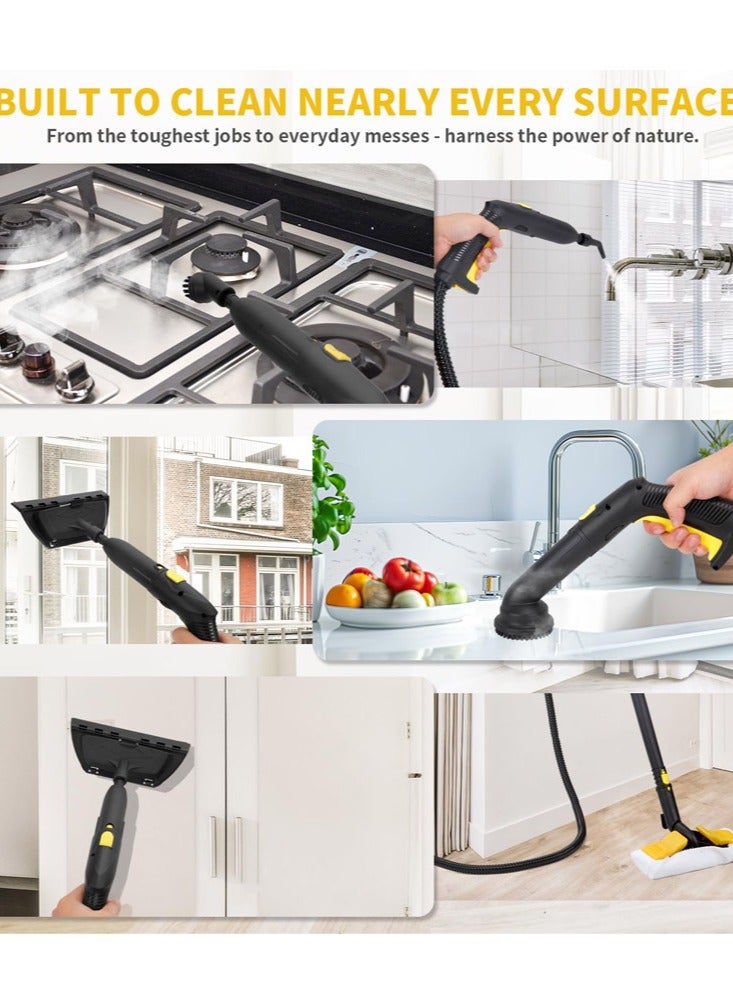 جوشبيرغ منظف ​​بخاري، ممسحة بخارية بقوة ٢٠٠٠ واط مع ١٧ ملحقًا، منظف بخاري قوي متعدد الاستخدامات بقوة ٥ بار، للأرضيات متعددة الاستخدامات والأسطح، النوافذ، الأرضيات، المطابخ، الحمامات، السيارات، مكواة بخارية متينة. - Image 5